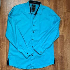 Men's Turquoise Casual Button Down Shirt